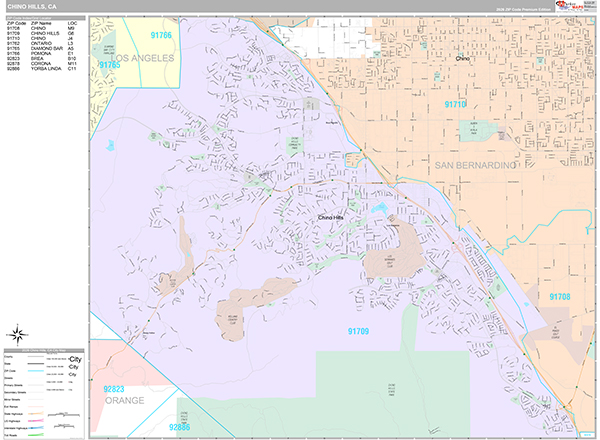 Chino Hills Wall Map